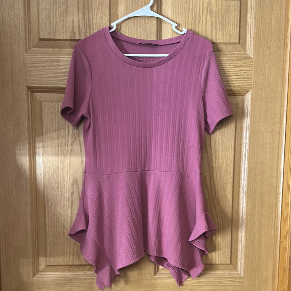 Women's Mauve Peplum Top